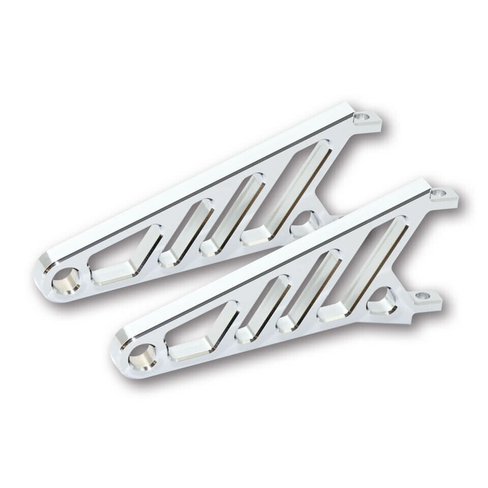 HIGHSIDER Cnc Headlight Bracket Long Pair Chrome 220-819