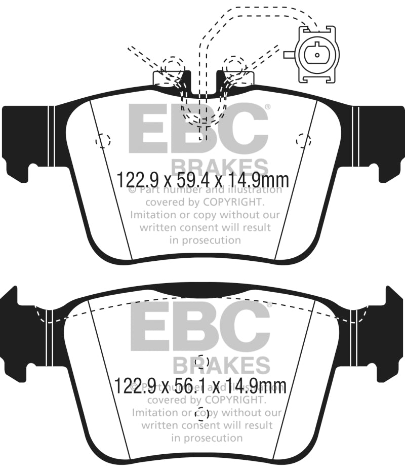 EBC 2017+ Alfa Romeo Giulia 2.0L Turbo Greenstuff Rear Brake Pads DP22315