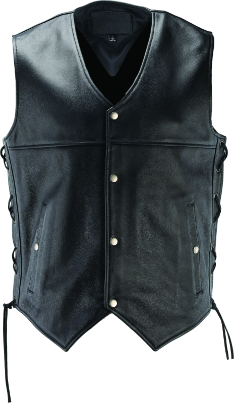 River Road Old Skool Leather Vest Black - 3XL 94436