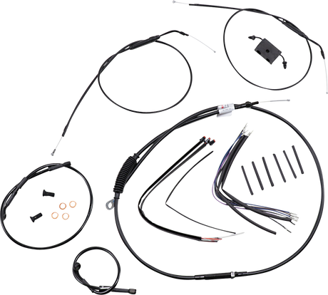 BURLY BRAND Handlebar Cable and Brake Line Kit - Extended - Sportsters - 12" Ape Hanger Handlebars - ABS B30-1229