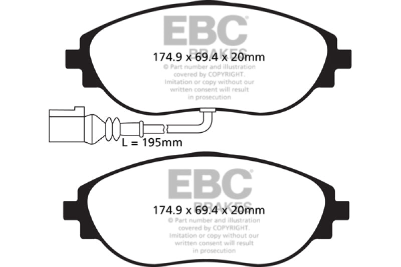 EBC 12+ Volkswagen CC 3.6 Greenstuff Front Brake Pads DP22127