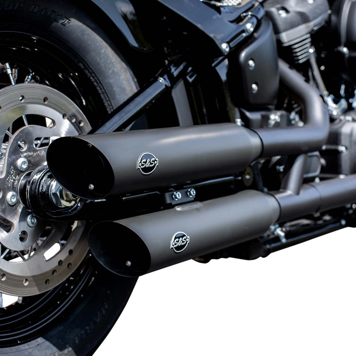 S&S CYCLE Slash Cut Race Mufflers - Black 550-0735