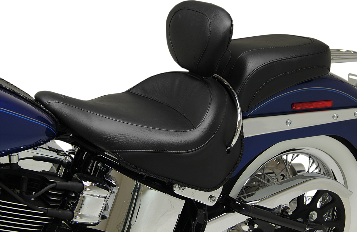 MUSTANG Wide Solo Seat - With Backrest - Vintage - Black - Smooth 79914