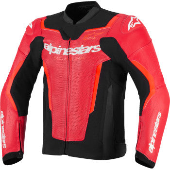 ALPINESTARS Jacket Lthr Gp Force Air Flo Rd/Rd Fl 56 3100326-3155-56