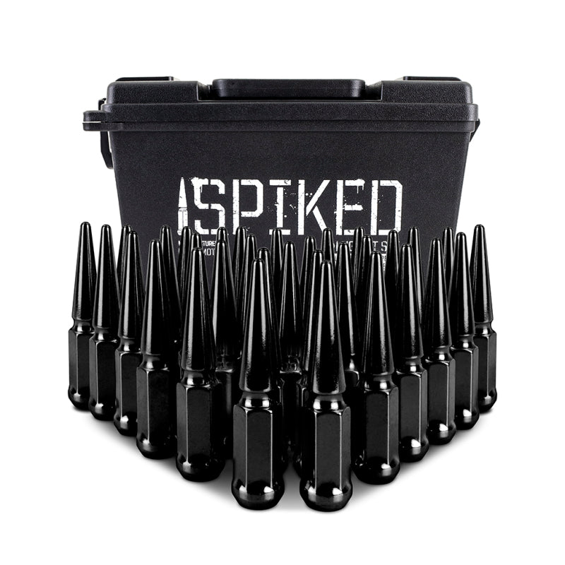 Mishimoto Mishimoto Steel Spiked Lug Nuts M14 x 1.5 32pc Set Black MMLG-SP1415-32BK