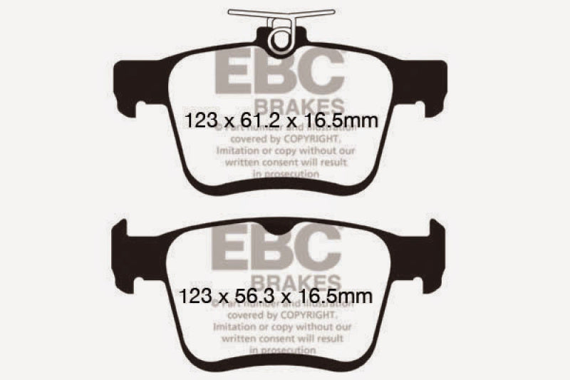 EBC 14+ Audi A3 1.8 Turbo (w/Electronic Parking Brake) Greenstuff Rear Brake Pads DP22153