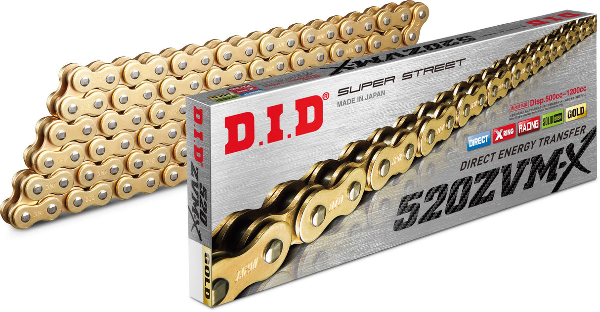 D.I.D Super Street 520zvmxg-25ft X-Ring Chain Gold 520ZVMXG25F