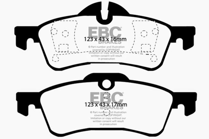 EBC 02-03 Mini Hardtop 1.6 Yellowstuff Rear Brake Pads DP41701R