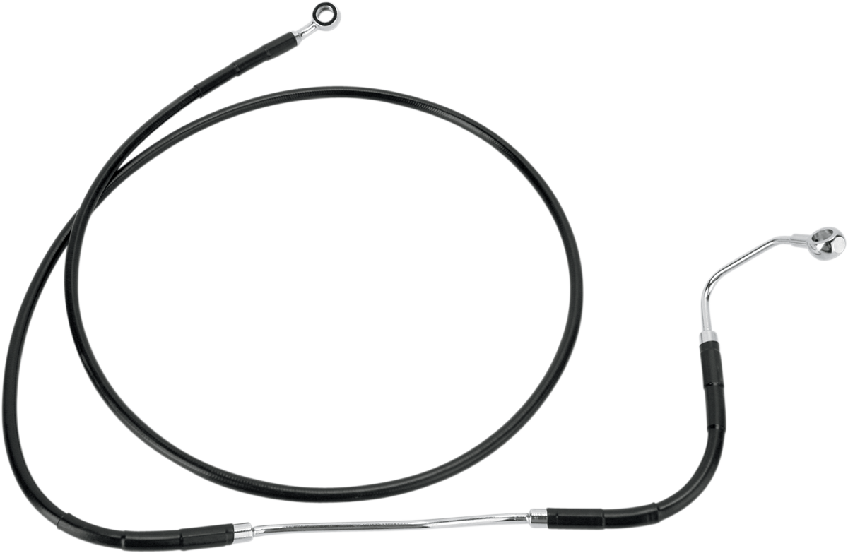 DRAG SPECIALTIES Brake Line - Front - Black - +2" ABS 691182-2BLK