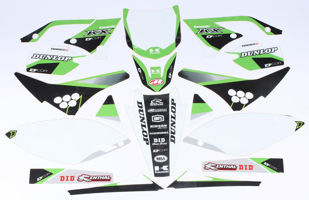 D-COR Kawasaki Raceline Graphics Complete Kit White 20-20-455