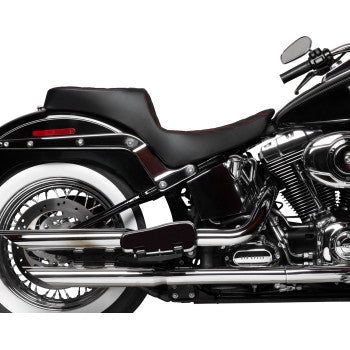 DRAG SPECIALTIES Performance Predator 2-Up Seat - Vinyl - Double Diamond - Red Thread - FL '00-'17 0802-1643