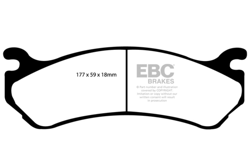 EBC 02 Cadillac Escalade 5.3 (Akebono rear caliper) Ultimax2 Front Brake Pads UD785