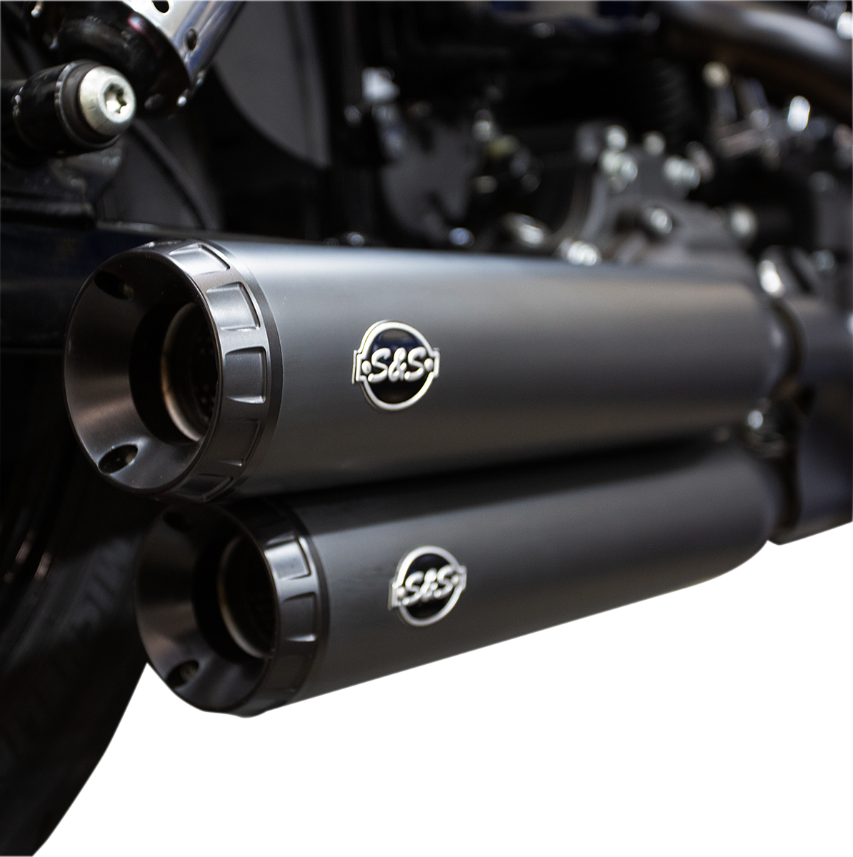 S&S CYCLE Grand National Mufflers - Ceramic Black 550-0725