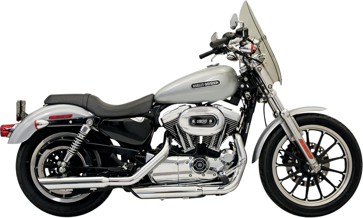 BASSANI XHAUST 3" Mufflers - Chrome - Slash-Down - Sportster '04-'13 1X17B