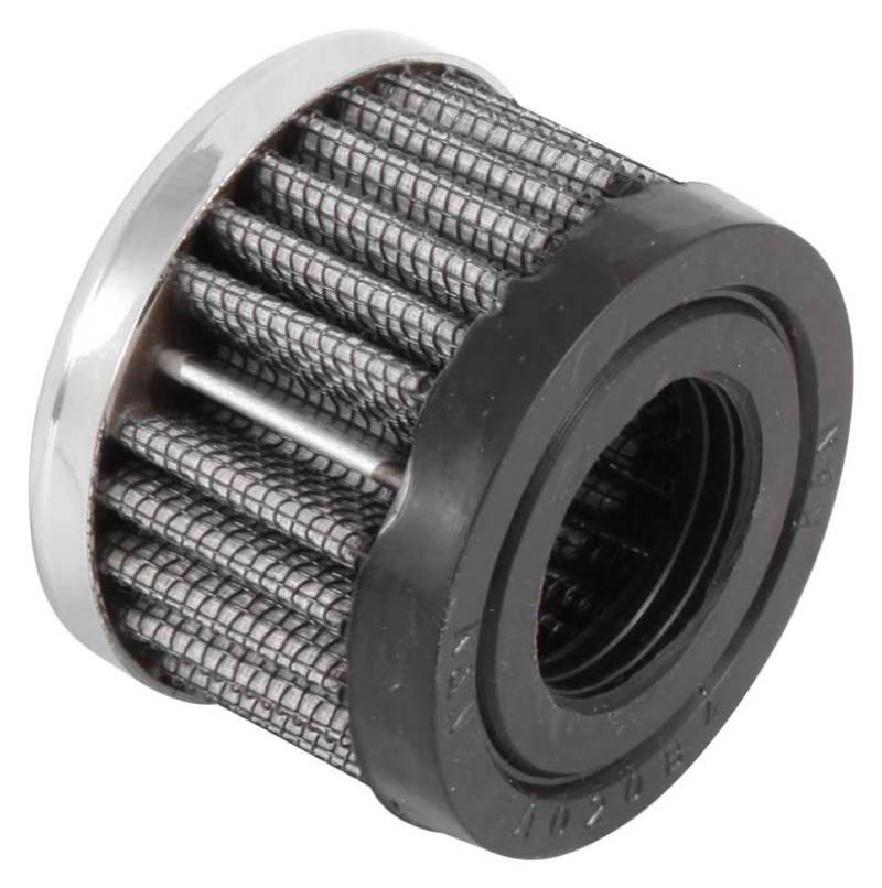 K&N Rubber Base Crankcase Vent Filter - Chrome 1in Flange ID x 2in OD x 1.5in Height 62-1220