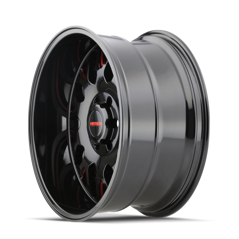 Mayhem 8110 Tripwire 20x10 / 6x135 BP / -19mm Offset / 87.1mm Hub Black w/ Prism Red Wheel