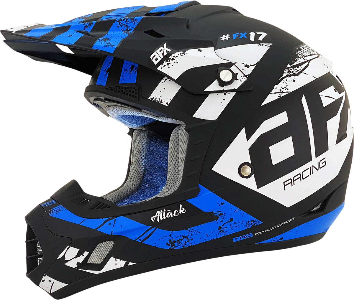 AFX FX-17Y Helmet - Attack - Matte Black/Blue - Medium 0111-1409