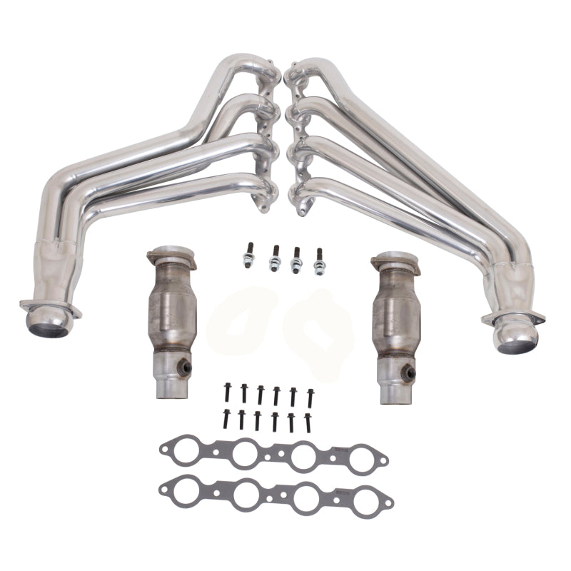 BBK 10-15 Camaro LS3 L99 Long Tube Exhaust Headers With Converters - 1-3/4 Silver Ceramic 40210