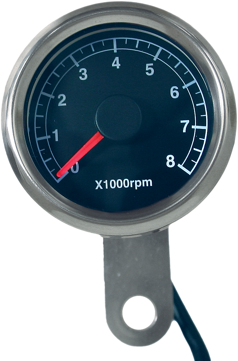 HARDDRIVE 48mm Mini Tachometer 8000 Rpm Black Face 21-6911