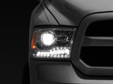 Raxiom 09-18 Dodge RAM 1500 LED Halo Headlights w/ Swtchbck Turn Signals- Chrome Hsng (Clear Lens)