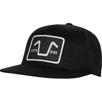 American Biker  Handlebar Society Flexfit® Flatbrim Hat - Black - Large/XL ABBHANDLEBAR05H12BKL