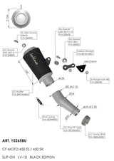 15265BU LEOVINCE 450SS  2023-2024 LV-10 Slip-On Muffler - Black - Stainless Steel