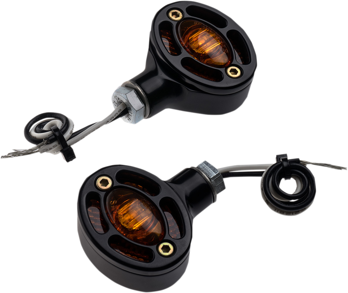 JOKER MACHINE LED Turn Signals - Black with Amber LEDs 05-250-AB