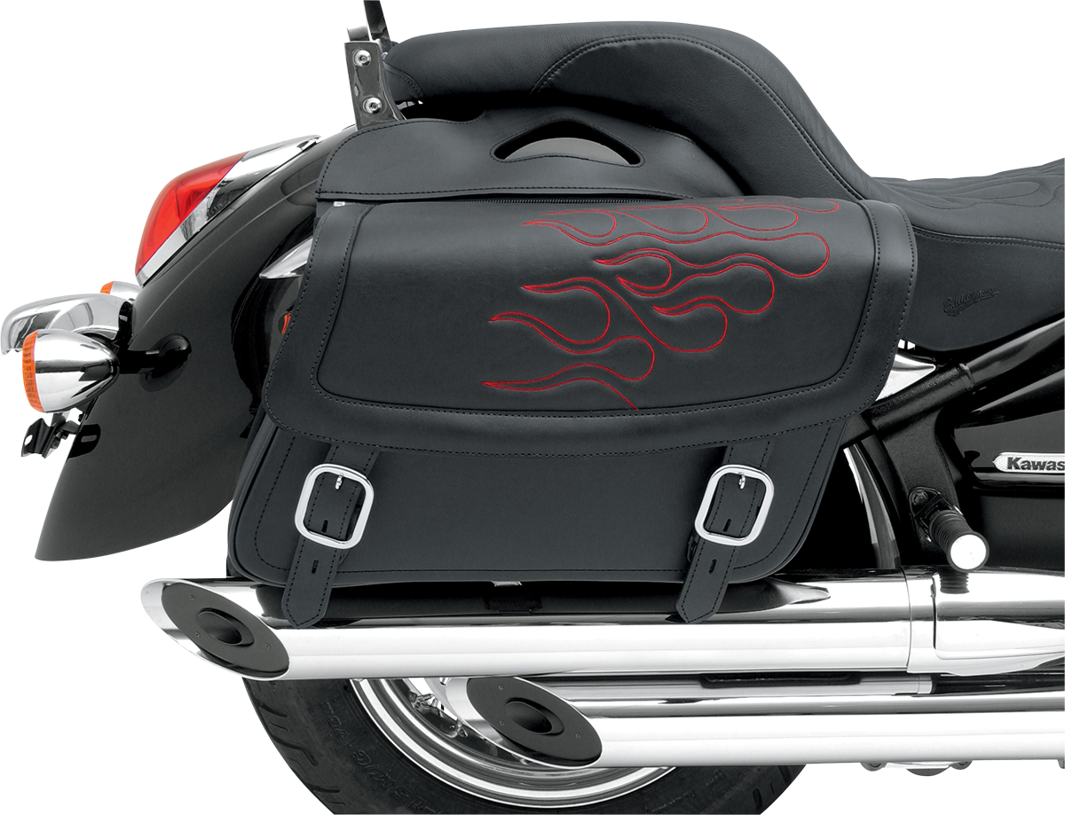 SADDLEMEN Flame Saddlebag - Red -Large X021-05-0412