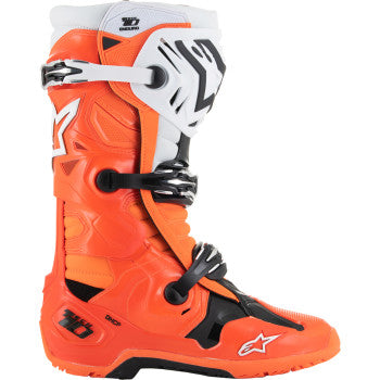 ALPINESTARS Tech 10 Enduro Boots - Fluorescent Orange/Black/White - US 8  2010025-4512-8