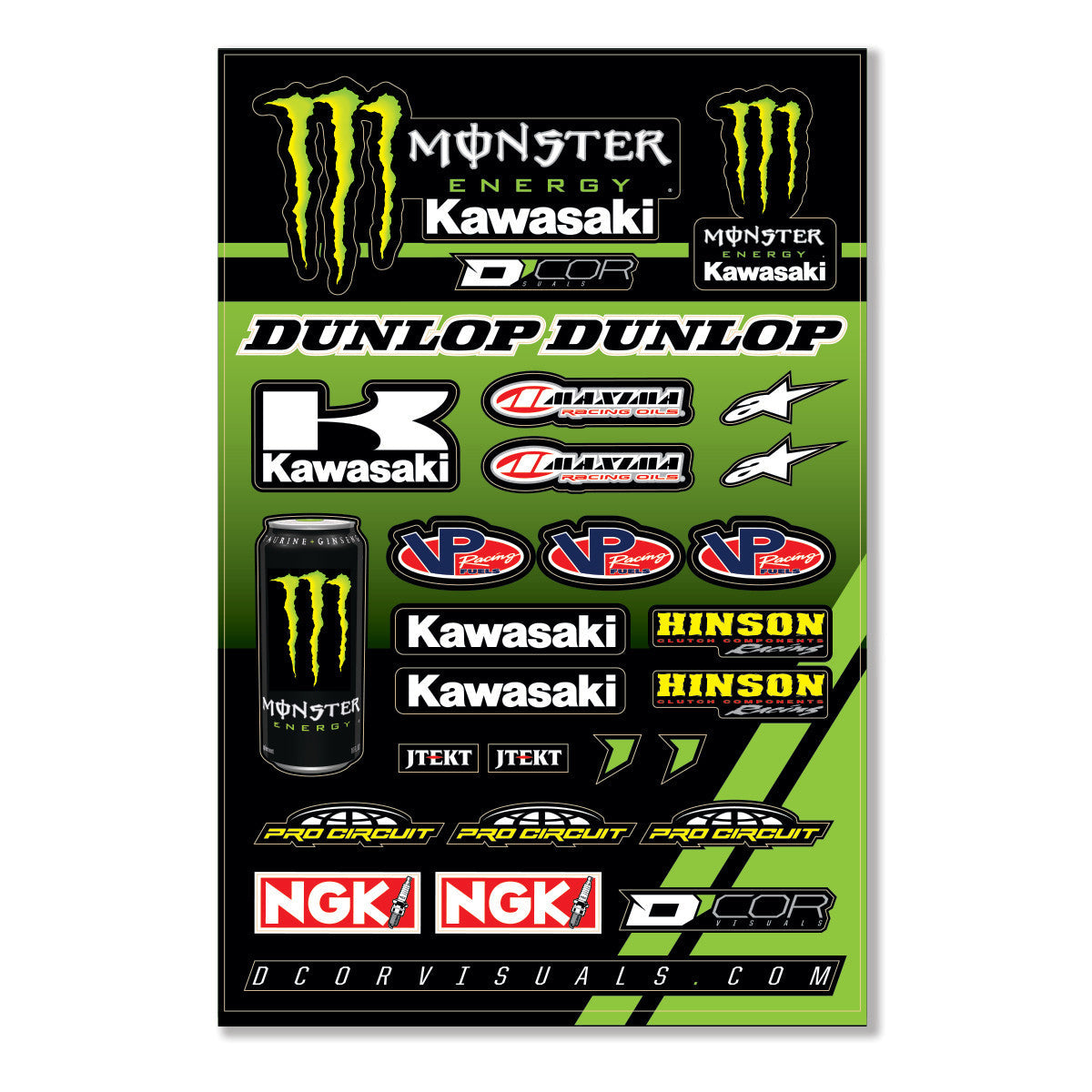 D-COR Monster Kaw Decal Sht12mil Monster Kaw Racing Decal Sheet 40-20-117