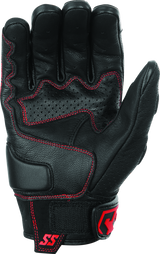 Speed and Strength Twist of Fate Leather Gloves Black/Red - Small