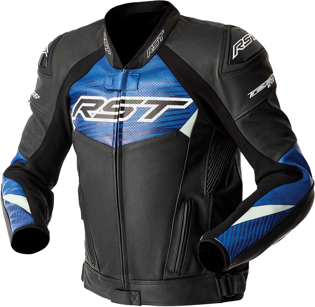 RST Tractech Evo D3o Jacket Blk/Blue Leather 2x 103635BLU-48