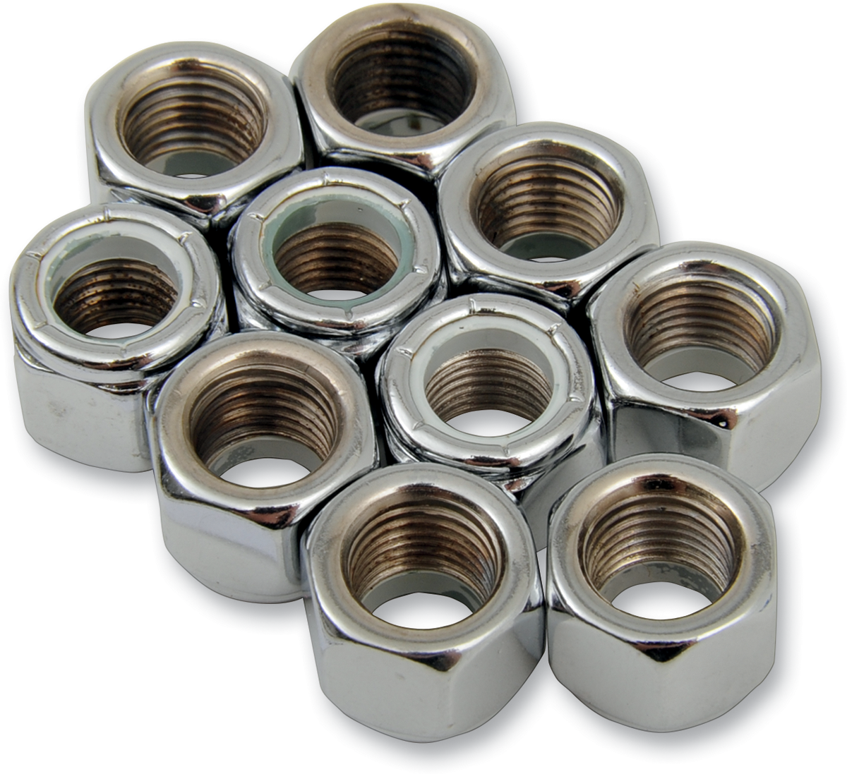 DRAG SPECIALTIES Nuts - Nylon - Chrome - 3/8"-24 MPB278