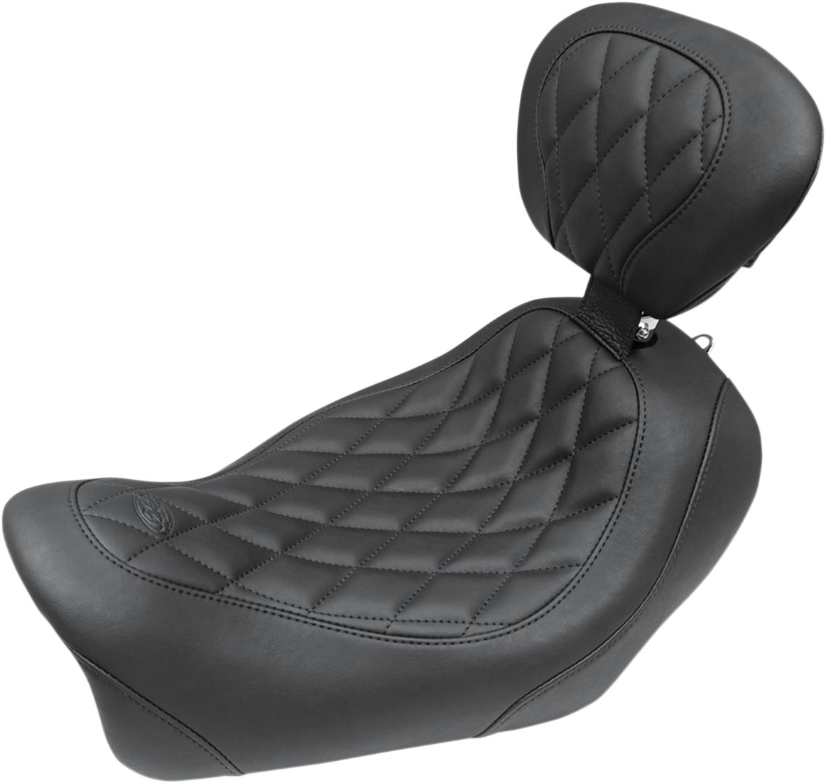 MUSTANG Seat - Wide Tripper Solo - with Backrest - Diamond - Black 79799