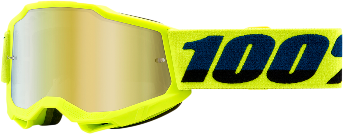 100% Youth Accuri 2 Goggles - Fluo Yellow - Gold Mirror 50025-00001