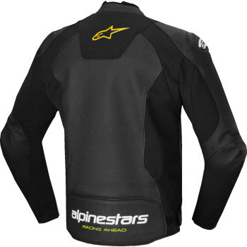 ALPINESTARS Faster v3 Airflow Leather Jacket - Black/White/Yellow Fluo - US 38 / EU 48 3103625-125-48