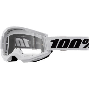 100% Strata 2 Junior Goggle - White - Clear 50031-00013