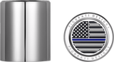 FIGURATI DESIGNS Docking Hardware Covers - American Flag - Blue Line - Short - Stainless Steel FD70-DC-2530-SS