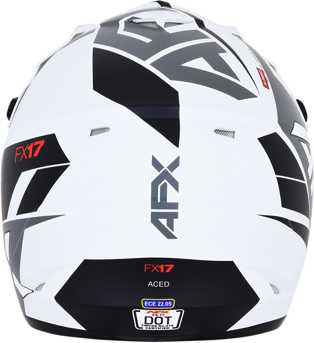 AFX FX-17 Helmet - Aced - Matte White/White - Medium 0110-6495