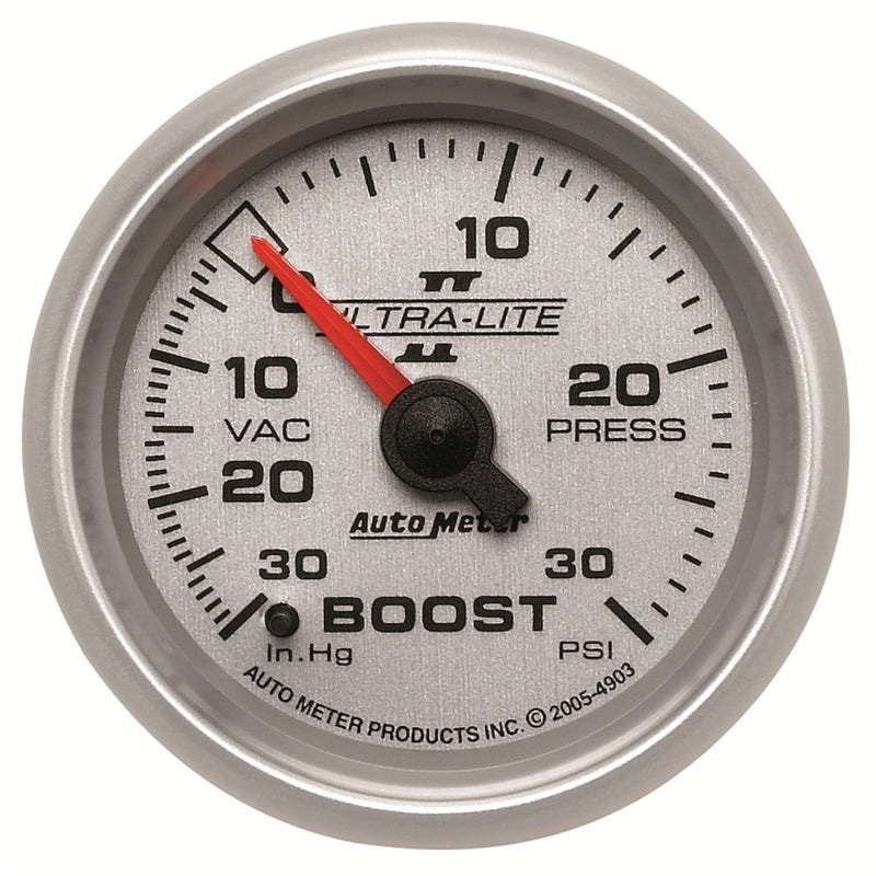 Autometer Ultra-Lite II 52mm 30 PSI Mechanical Boost Gauge 4903