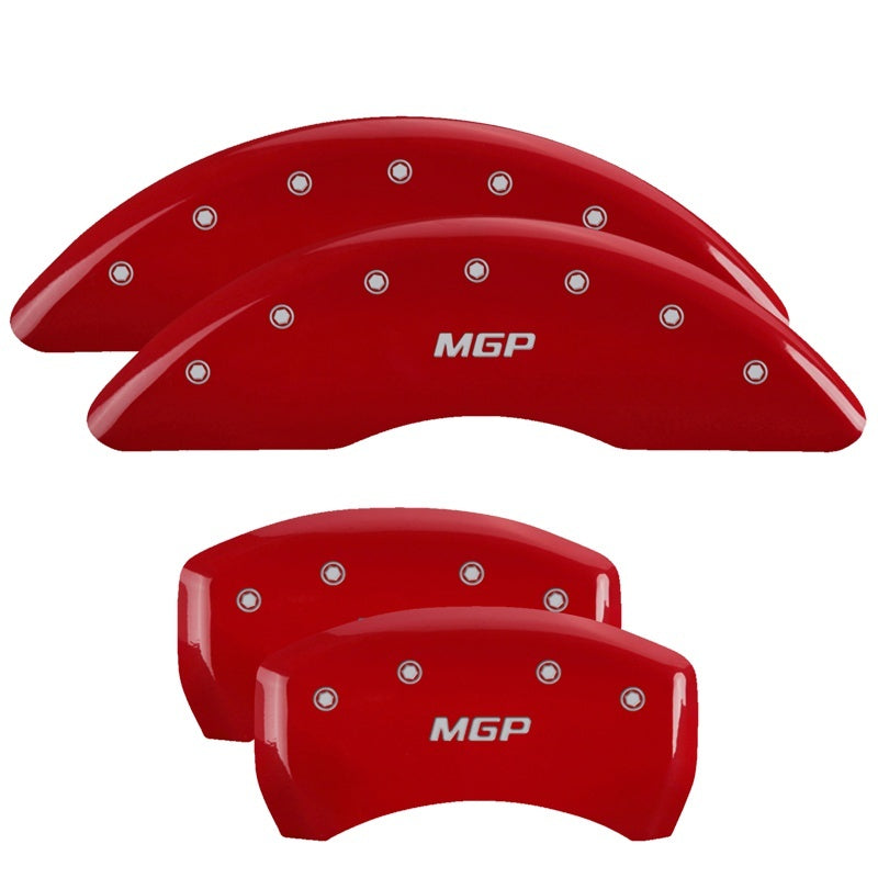 MGP 4 Caliper Covers Engraved Front & Rear MGP Red finish silver ch 22224SMGPRD