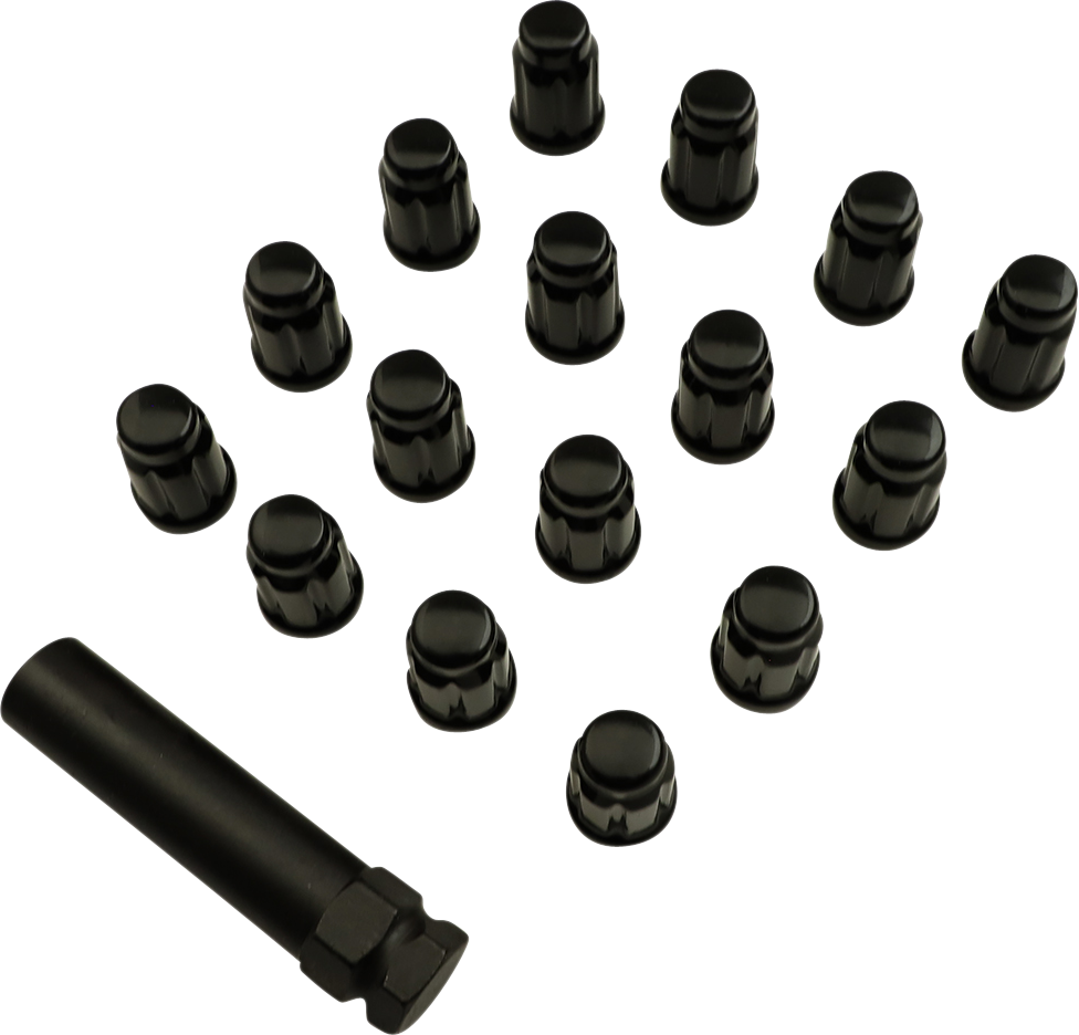 MOOSE UTILITY Lug Nut - Splined - 10 mm - Black - 16 Pack SPMO3808BL4