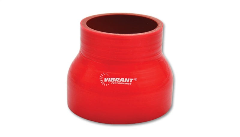 Vibrant 4 Ply Reinforced Silicone Transition Connector - 1.75in I.D. x 2.5in I.D. x 3in long (RED)