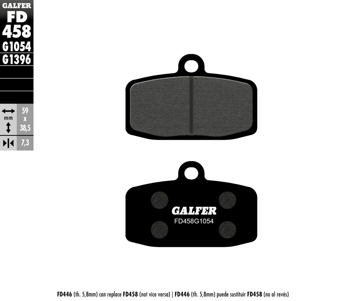 GALFER Brake Pads Semi Metallic Fd458g1054 FD458G1054