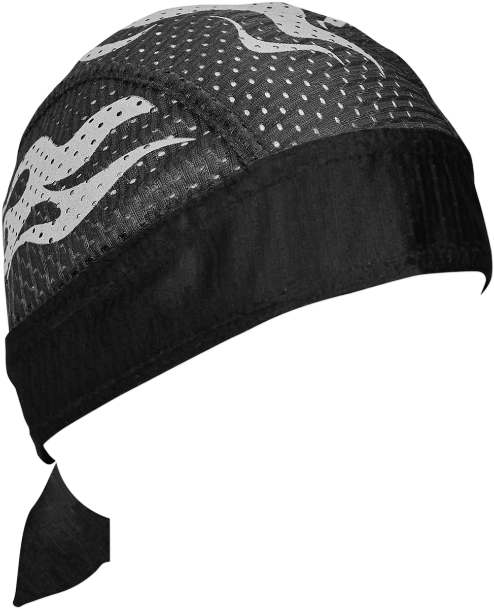 ZAN HEADGEAR Flydanna Vented Sport Headwrap - Reflective Flames ZVS002