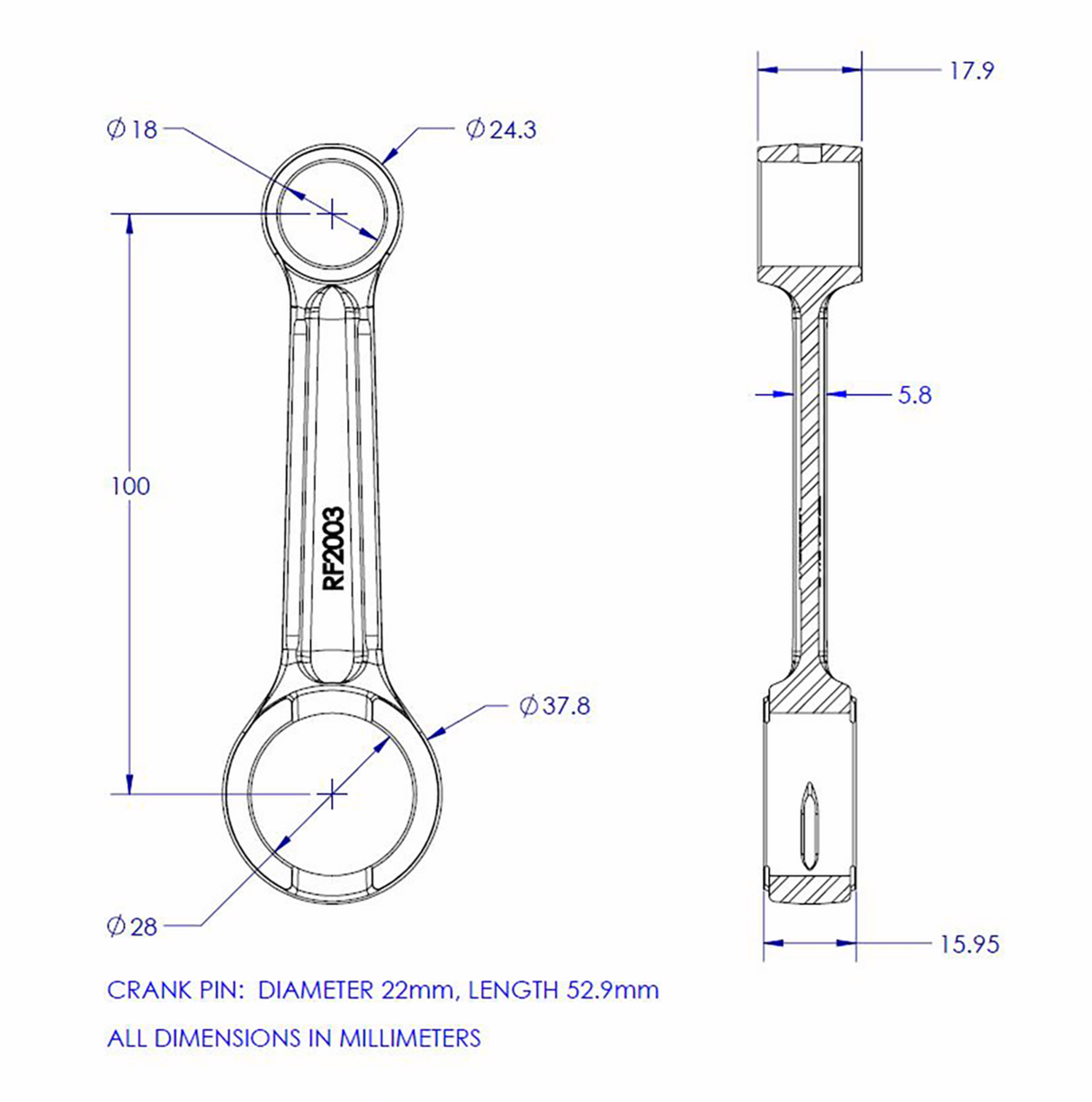 VINTCO Connecting Rod Kit KR2037