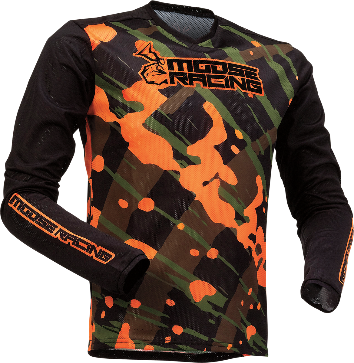 MOOSE RACING Youth Agroid Mesh Jersey - Olive/Orange - Medium 2912-2176