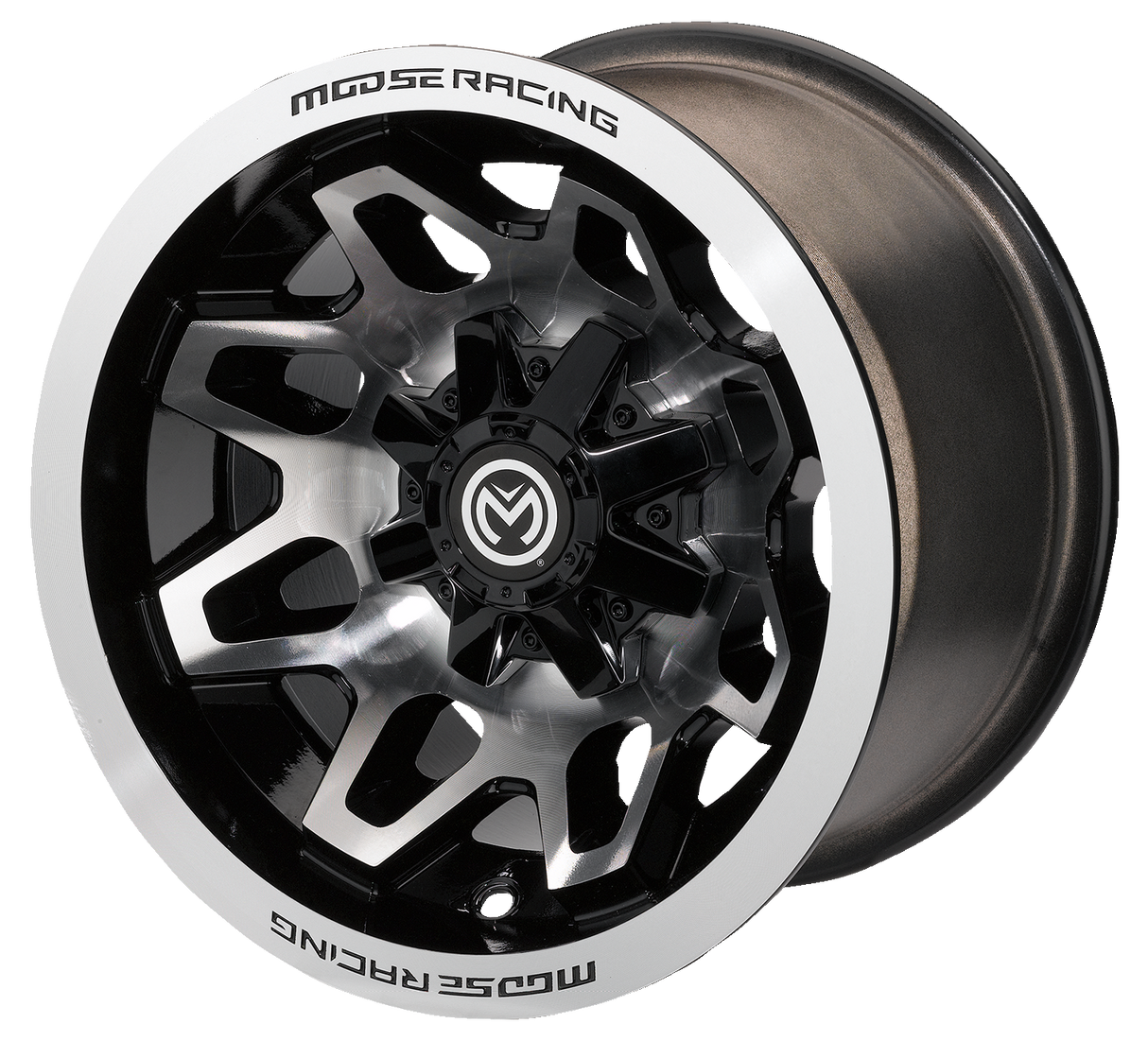 MOOSE UTILITY Wheel - 416X - Front/Rear - Machined Black - 12x7 - 4/156 - 4+3 416M127156GBMF4