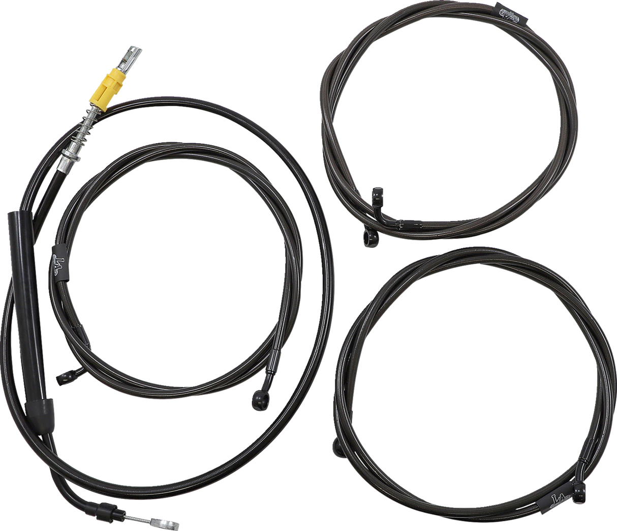 LA CHOPPERS Cable Kit - 12" - 14" Ape Hanger Handlebars - Midnight LA-8056KT2-13M