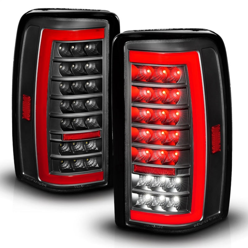 ANZO 00-06 Chevrolet Tahoe / GMC Yukon Full LED Taillights w/ Lightbar Black Housing/Clear Lens 311448